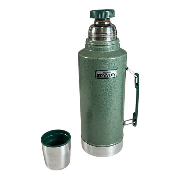 Vintage Stanley Aladdin Thermos USA Made A9450DH Green Metal 1/2 Gallon Cup 64oz - Picture 9 of 15